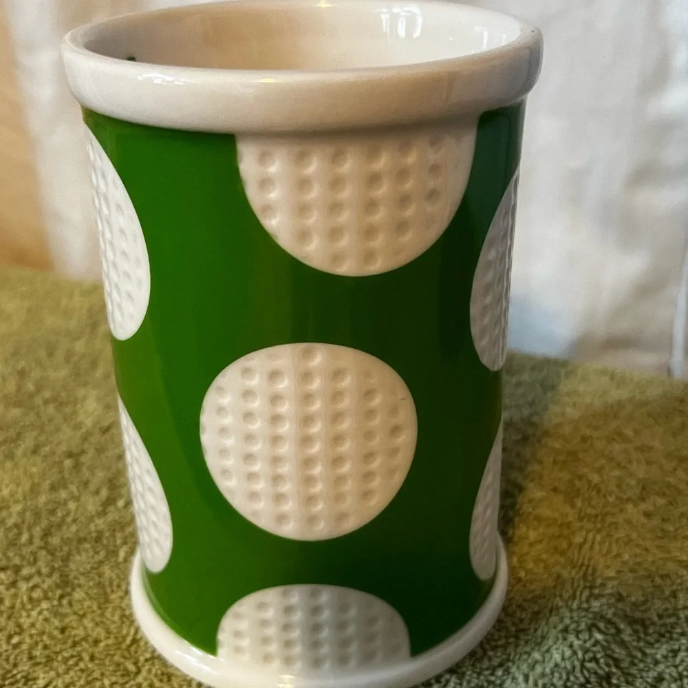 2006 Starbucks Golf Ball Coffee Mug Tea Cup Textured Dimples Green Cup‎ 16 Oz